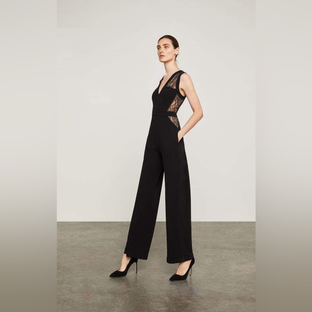 BCBG Max Azria Tegan Lace Blocked Jumpsuit, 12
